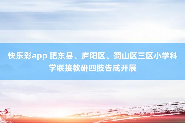 快乐彩app 肥东县、庐阳区、蜀山区三区小学科学联接教研四肢告成开展